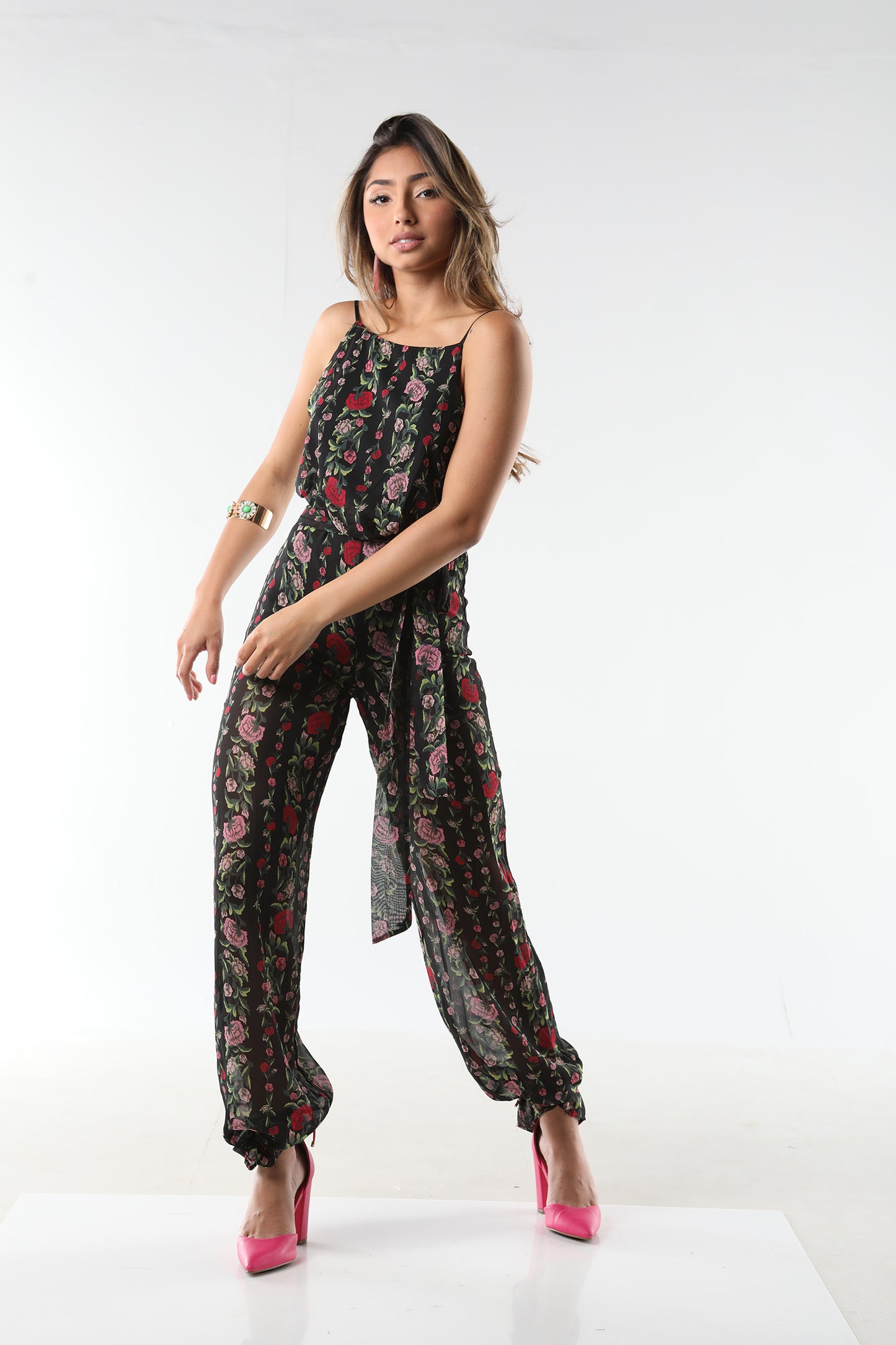 SLEEVELESS JUIMPSUIT FLORAL PRINT
