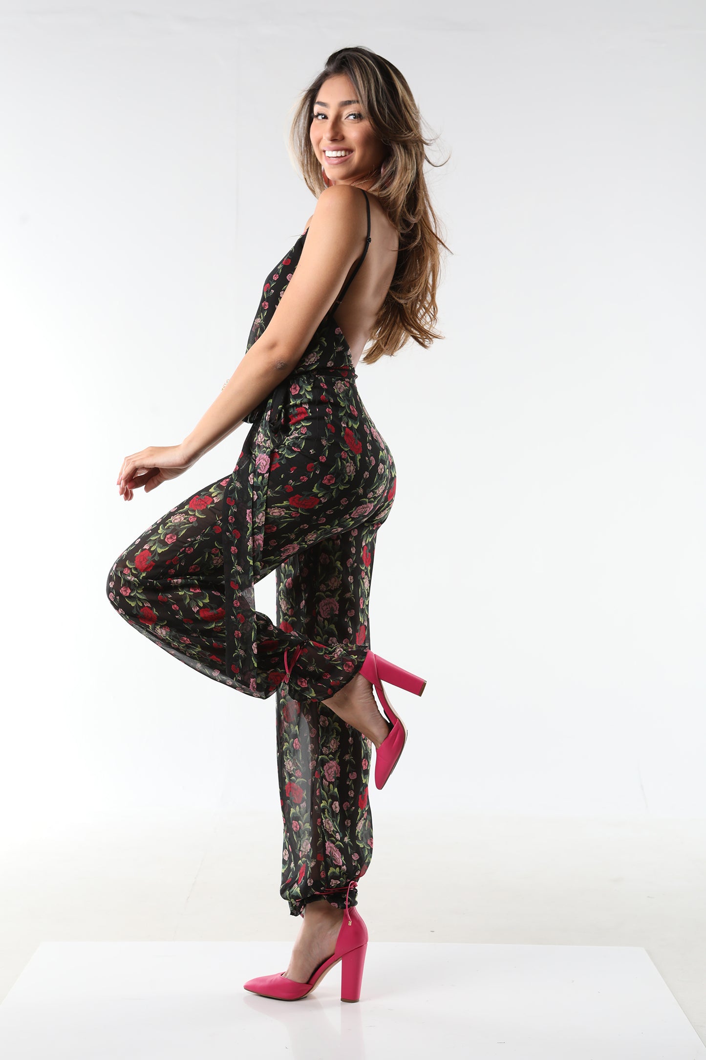 SLEEVELESS JUIMPSUIT FLORAL PRINT