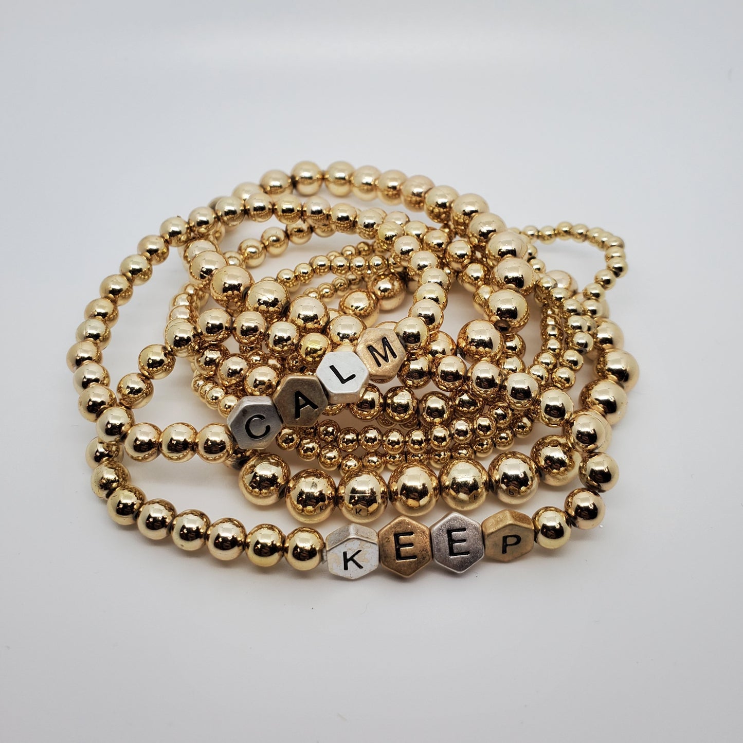 "KEEP CALM" BEADS STACKABLE BRACELET